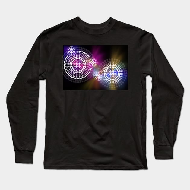 white dot painting on colored background Long Sleeve T-Shirt by Dedoma
